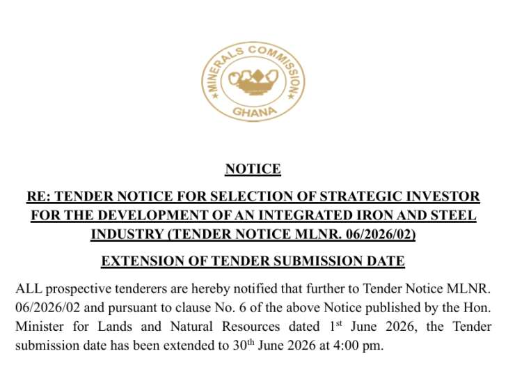 RE: TENDER NOTICE FOR SELECTION OF STRATEGIC INVESTOR – ASATO-GYAMURUME IRON ORE PROJECT