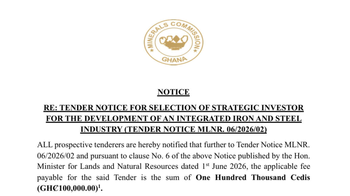 RE- TENDER NOTICE FOR SELECTION OF STRATEGIC INVESTOR – ASATO GYAMURUME IRON ORE PROJECT